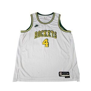 Nike Jalen Green #4 Houston Rockets Jersey Sz 56 White Green Yellow